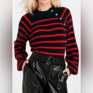 Who What Wear Women’s Red & Black Striped Sweater Size Large New With Tags